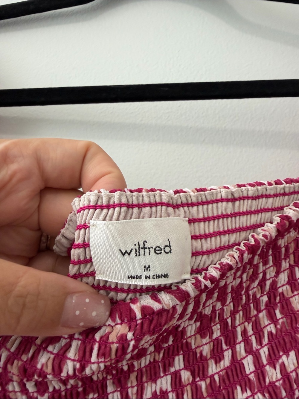 Aritzia Wilfred Tempest Long Sleeve Mini Dress Magenta Pink & White Sz M - Picture 8 of 16